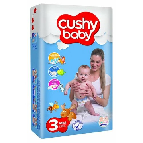 фото Подгузники детские cushy baby, размер 3, 4-9 кг, 36 шт.