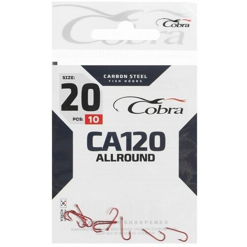 крючки cobra allround сер ca120 разм 014 10шт Крючки Cobra ALLROUND сер. CA120 разм. 020 10шт.