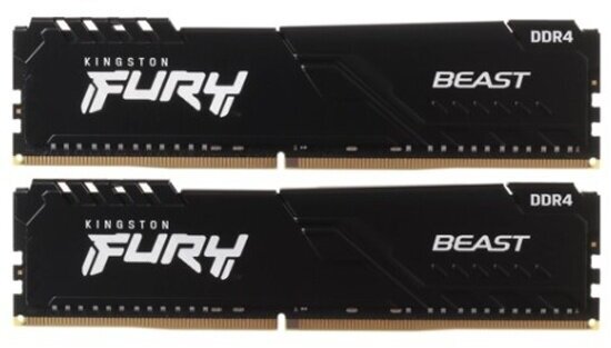 Оперативная память Kingston DDR4 32Gb (2x16Gb) 3733 MHz pc-29800 FURY Beast Black (KF437C19BB1K2/32)