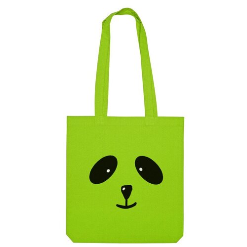 сумка милая мордочка панды забавный принт зеленый Сумка шоппер Us Basic, зеленый