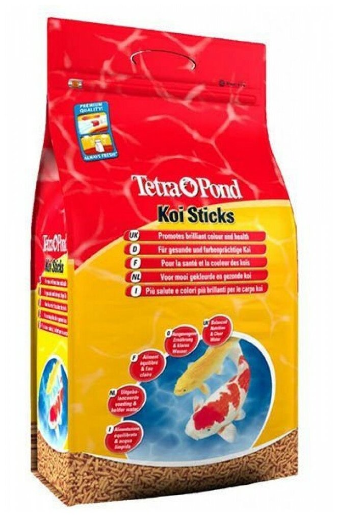 Tetra Pond Koi Sticks основной корм для кои, палочки 50 л - фотография № 3