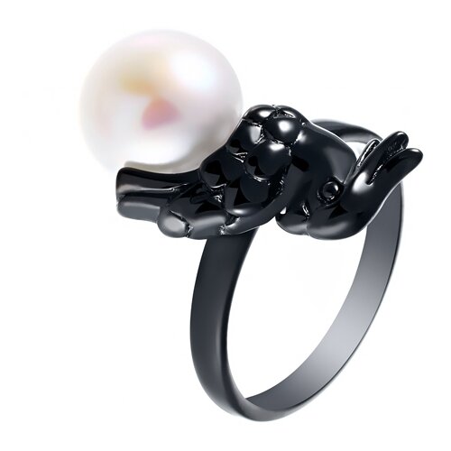 фото Element47 кольцо из серебра 925 пробы с культивированным жемчугом kr160168_ko_wp_001_blk, размер 17