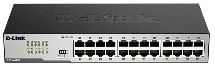 Коммутатор D-Link DGS-1024D/I1A, L2 Unmanaged Switch with 24 10/100/1000Base-T ports.16K Mac address, Auto-sensing, 802.3x Flo