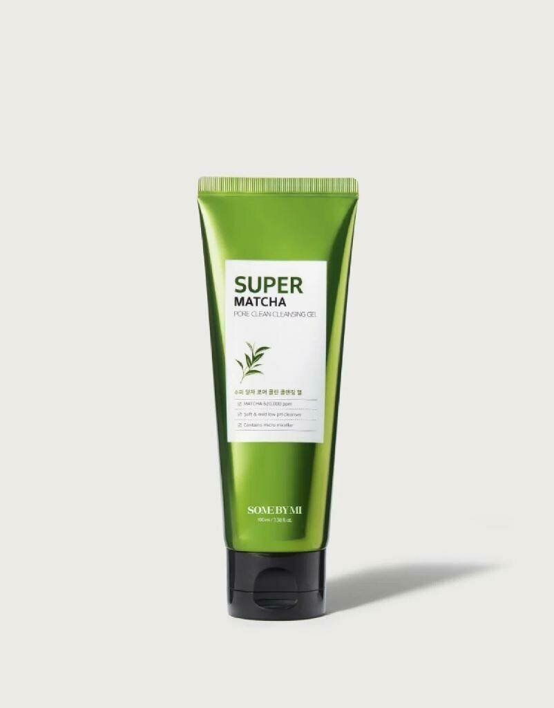 SOME BY MI SUPER MATCHA PORE CLEAN CLEANSING GEL Очищающий гель для умывания с экстрактом чая матча 100мл