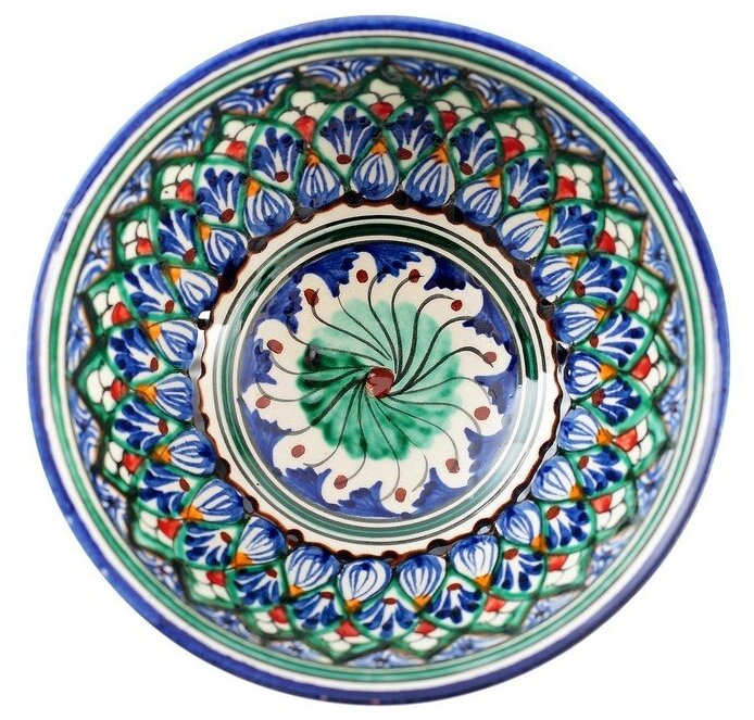 Коса Риштанская Керамика "Цветы" 15 см, малая, синяя - фотография № 2