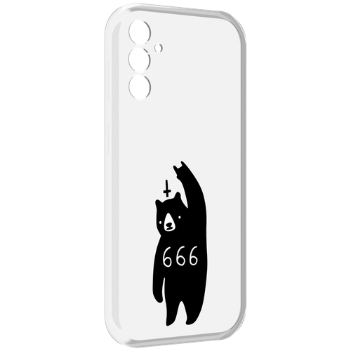 Чехол MyPads медведь 666 для Samsung Galaxy M13 задняя-панель-накладка-бампер
