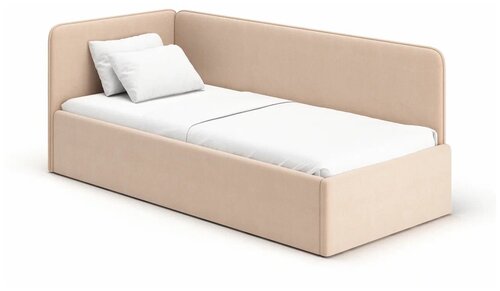 Кровать - диван односпальная детская Romack Leonardo 80х180 латте бежевый с ящиком для белья