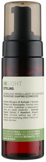 Insight эко-мусс Styling Volumizing Shaping, 150 мл, 150 г