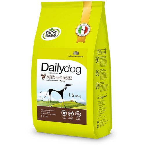 Сухой корм для собак DailyDog оленина, с кукурузой 1 уп. х 1 шт. х 1.5 кг (для мелких пород)