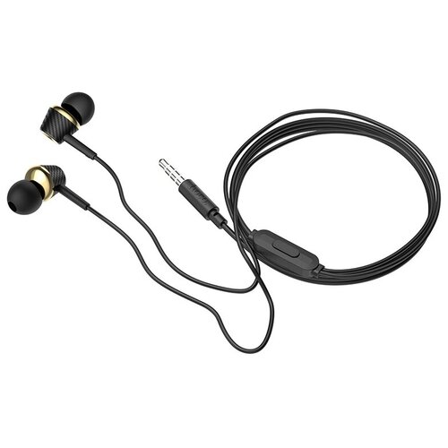 Наушники Hoco M70 проводные вакуумные микрофон Jack 35 мм 12 м черные 71100₽