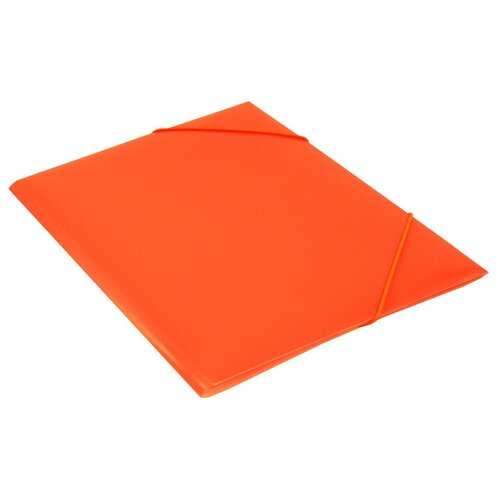 Папка на резинке Бюрократ Double Neon DNE510OR A4 пластик кор.30мм 0.5мм оранжевый (10 шт. в упаковке)