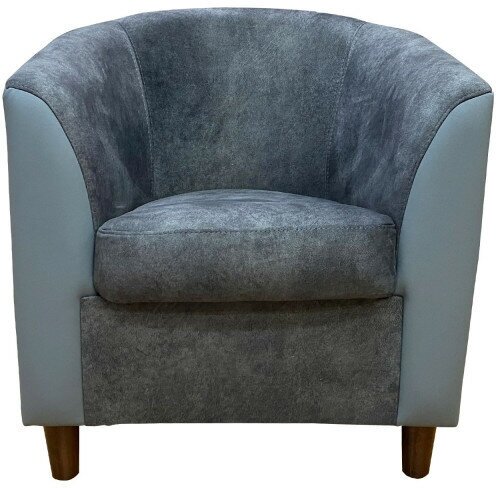 Кресло GRUPPO 396 монти размер: 68 х 68 см, наружная часть экокожа цвет серый, внутренняя часть текстиль цвет темно-серый - фотография № 1