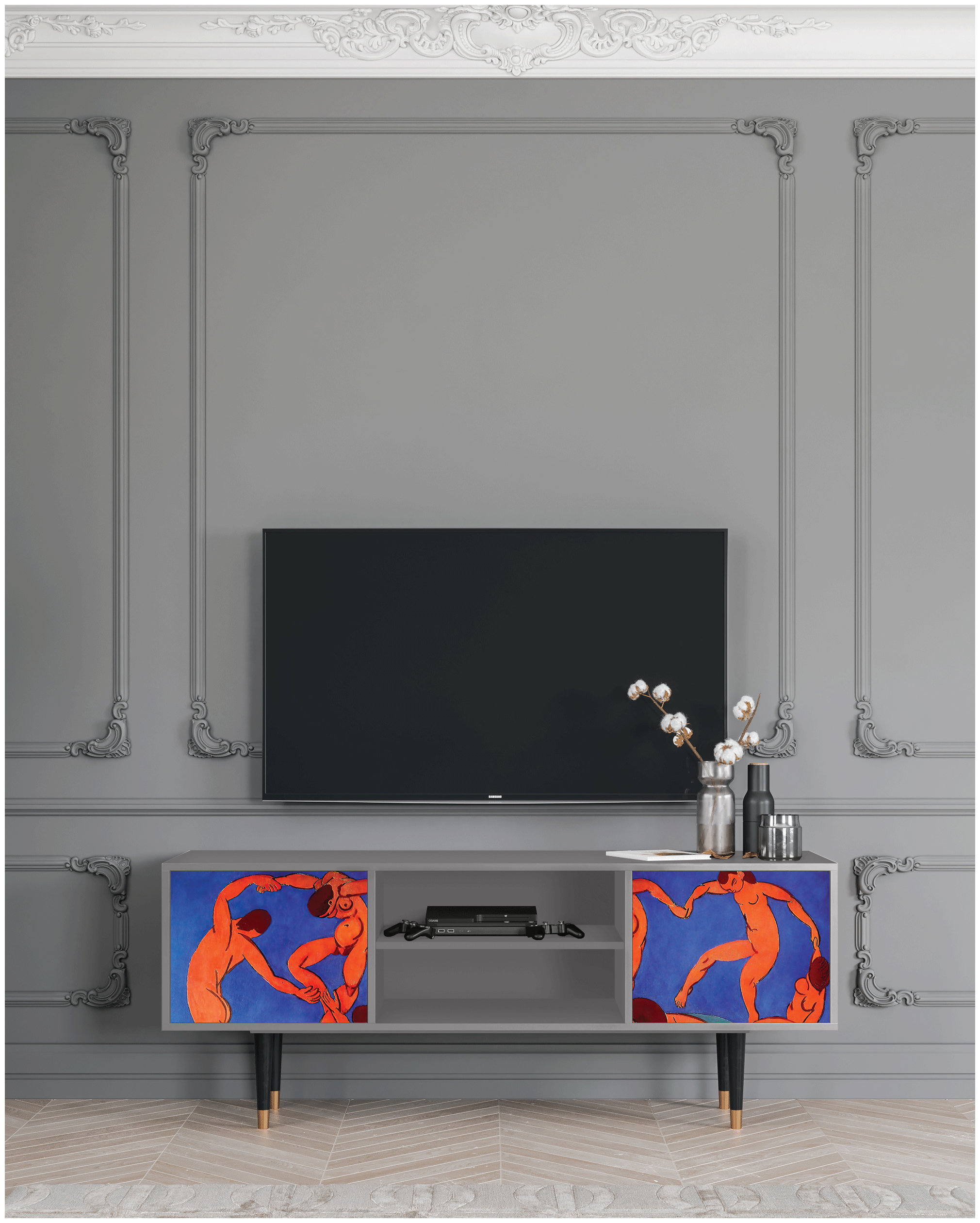 ТВ-Тумба - STORYZ - T2 The Dance by Henri Matisse , 170 x 69 x 48 см, Серый