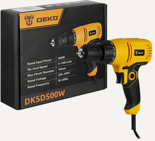 Изображение товара Дрель-шуруповерт сетевой DEKO DKSD500W, 063-4053