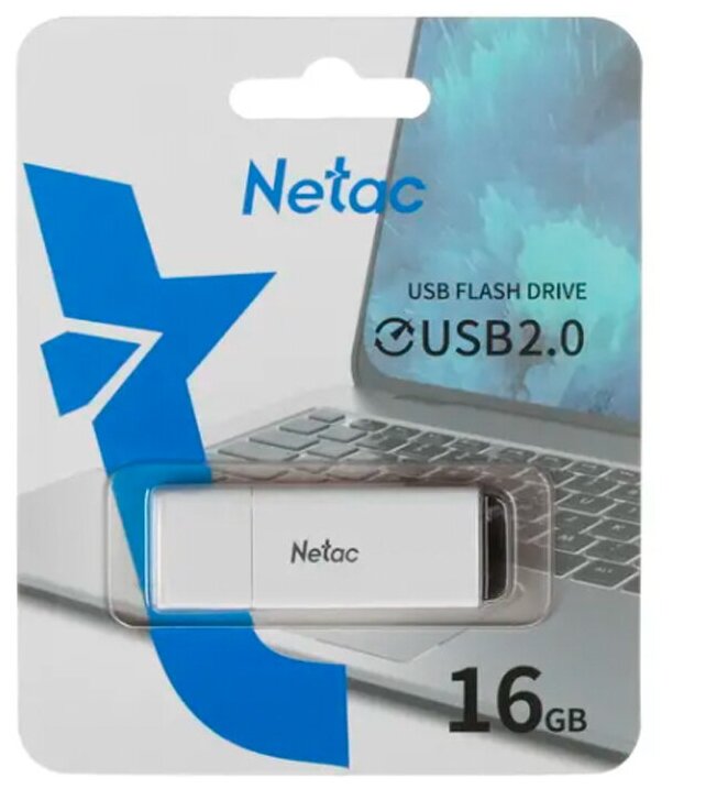 Флеш-накопитель 16Gb Netac U185 USB 3.0 пластик LED индикатор белый