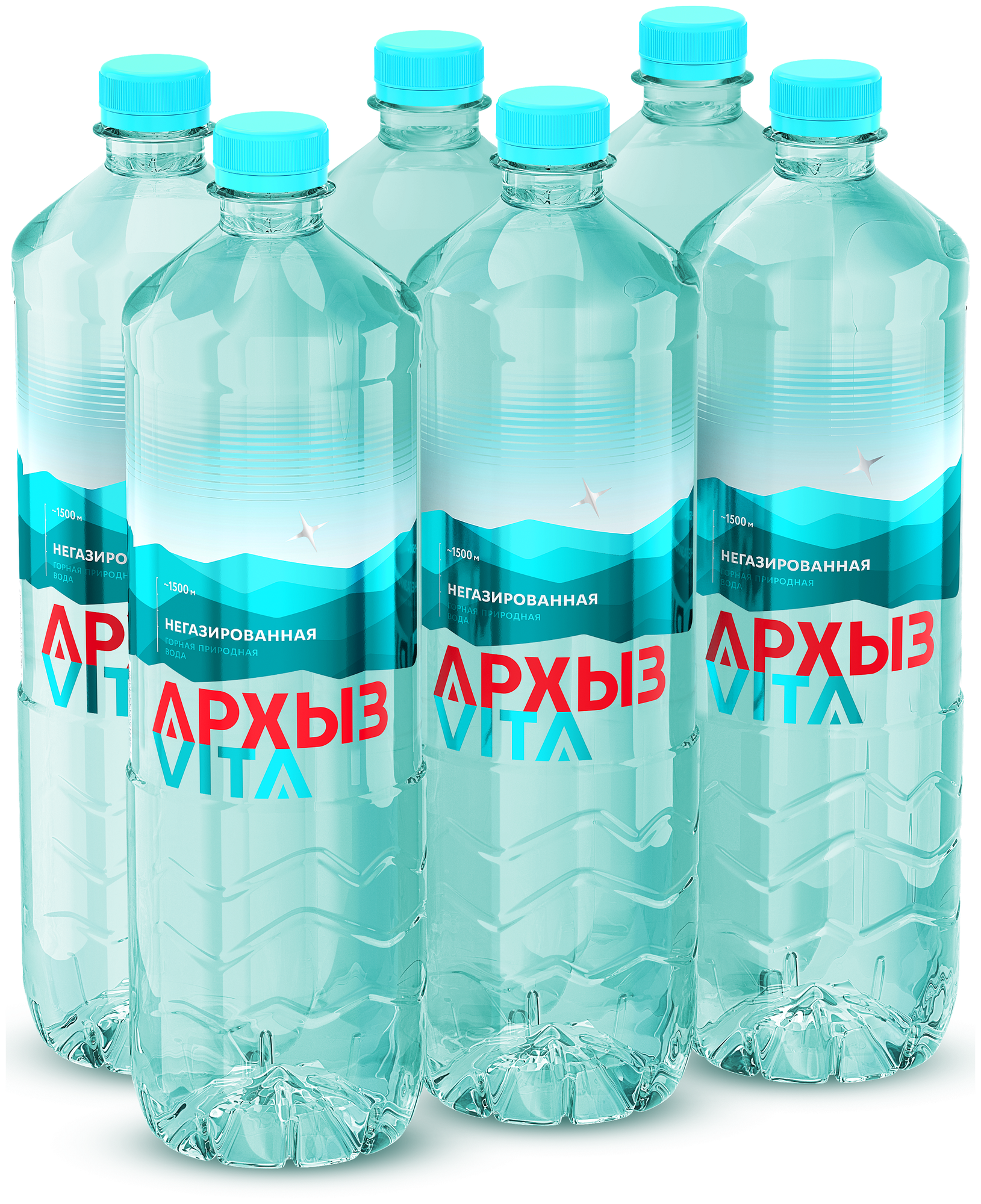 Минеральная вода Архыз 1.5 л пэт 6 штук газированная спайка