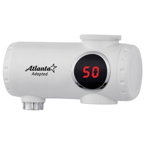 Проточный электрический водонагреватель Atlanta ATH-7425, белый проточный водонагреватель atlanta ath 7428 beige