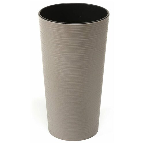 Пластиковый горшок с вкладышем «Лилия Эко Джуто», 25х46 см, цвет серый бетон 4984586