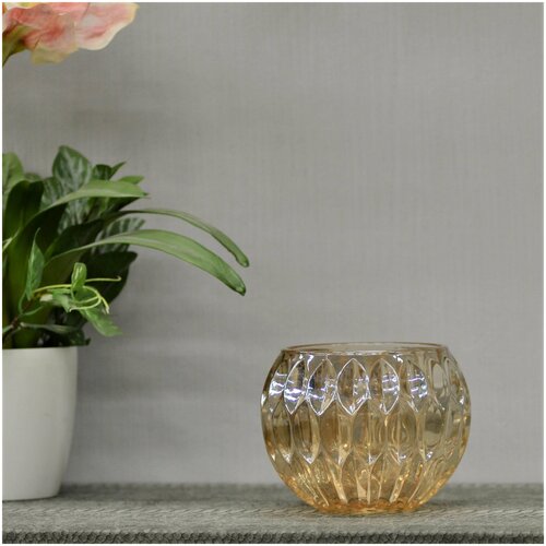 Ваза декоративная Линда цвет янтарный