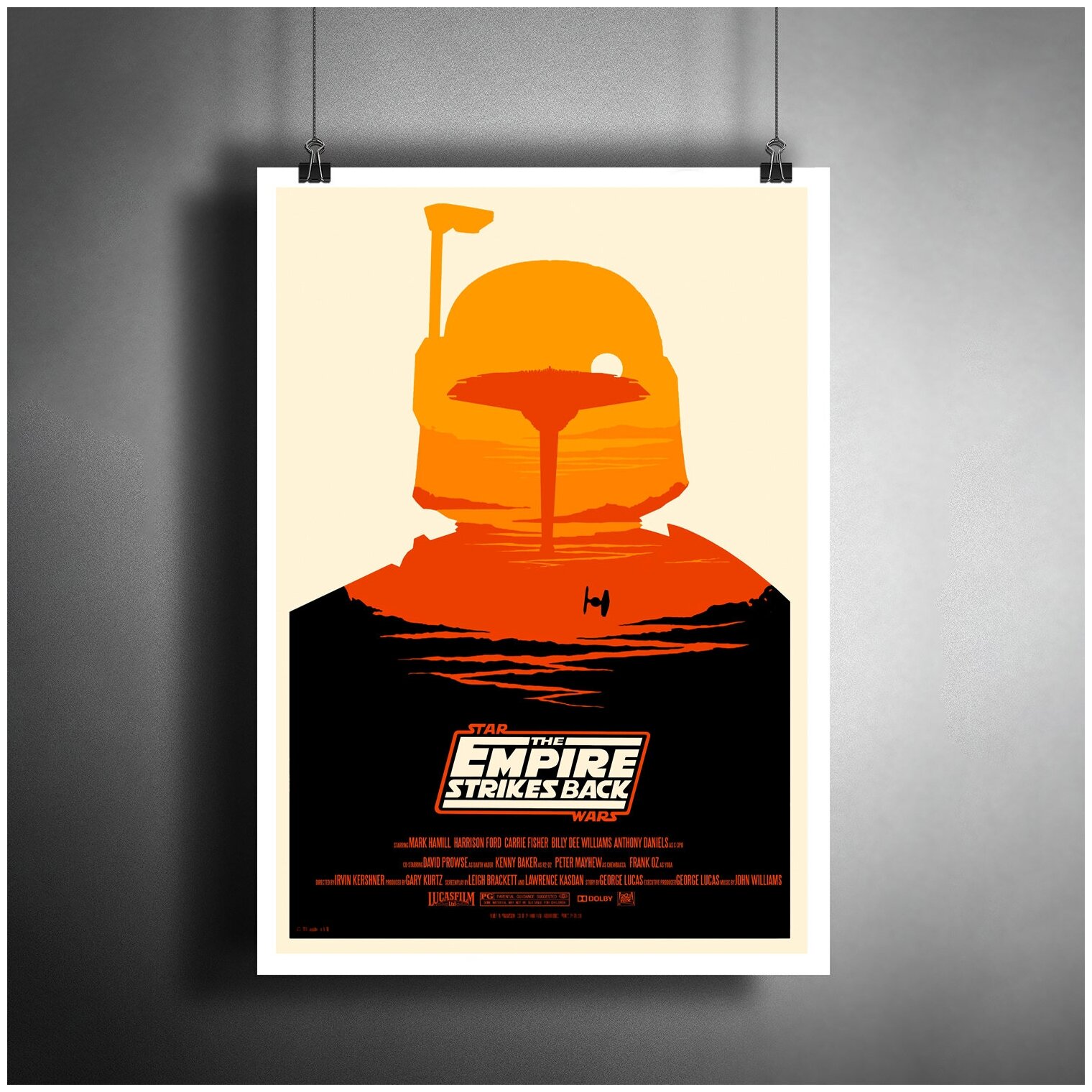 Постер плакат для интерьера "Звёздные Войны: Боба Фетт. Star Wars: Flat Boba Fett"/ Декор дома, офиса, комнаты A3 (297 x 420 мм)
