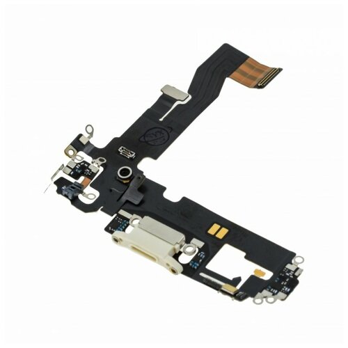 Шлейф для Apple iPhone 12 / iPhone 12 Pro + разъем зарядки/гарнитуры + микрофон, белый, AA