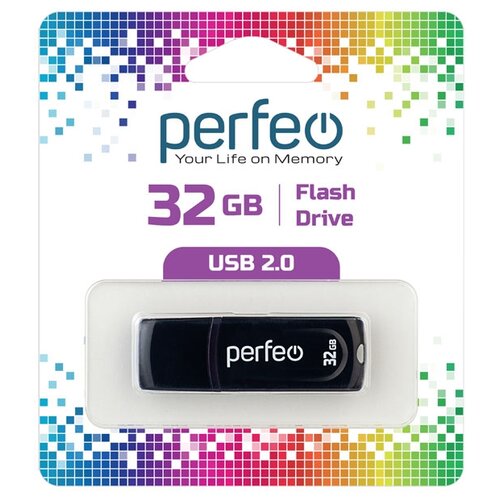 Флешка Perfeo C09 32 ГБ, black флэш диск usb perfeo 32gb c09 white pf c09w032