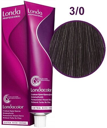 Londa Стойкая крем-краска для волос Londacolor Blue Pearl 3/0 темный шатен 60 мл