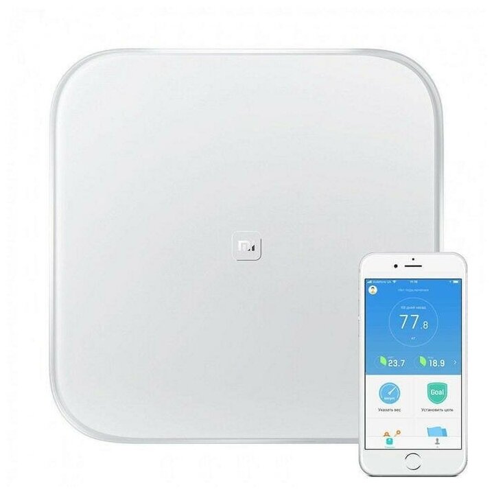 Весы Xiaomi Mi Smart Scale 2, электронные, диагностические, до 150 кг, белые - фотография № 1