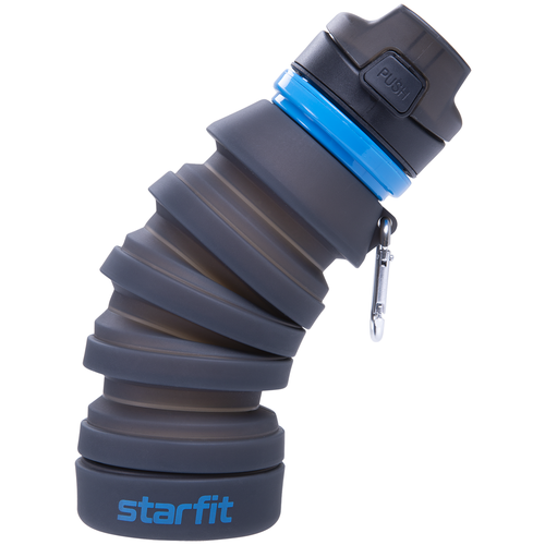 Бутылка для воды складная Starfit Pro Fb-100, с карабином, серый