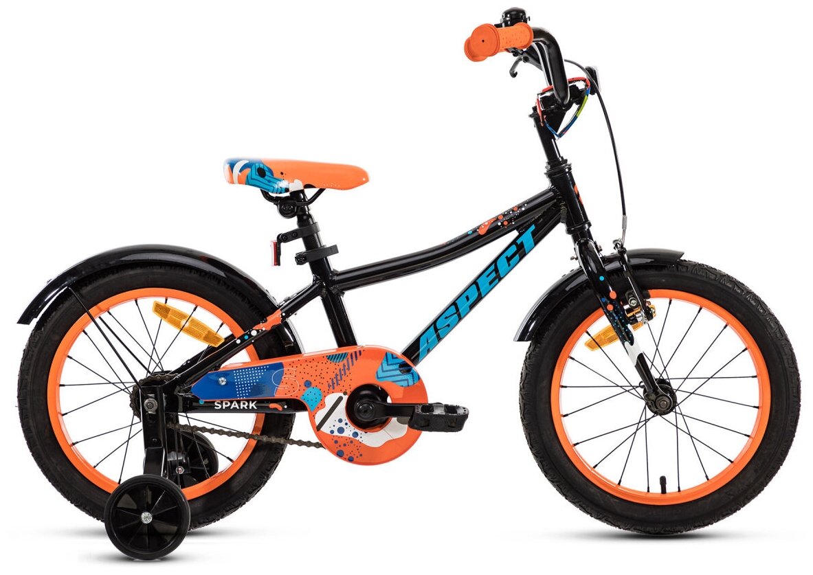 Детский велосипед Aspect SPARK (2020) 16 Черно-оранжевый