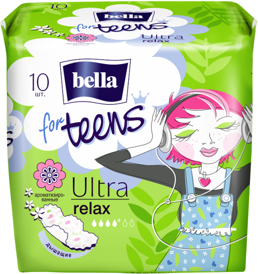 Супертонкие гигиенические прокладки Bella for teens Relax Deo, 10 шт