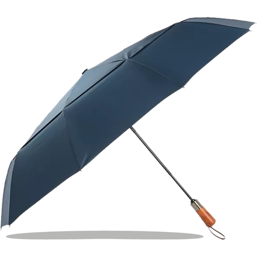 Зонт большой Parachase (3236) c прямой деревянной ручкой, 10 спиц, автоматический, синий