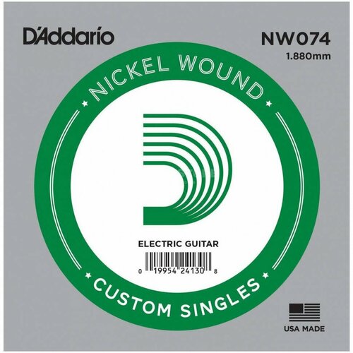 Струна одиночная для электрогитары D'ADDARIO NW074 daddario nw036 одиночная струна для эл гит 036 обмотка никель
