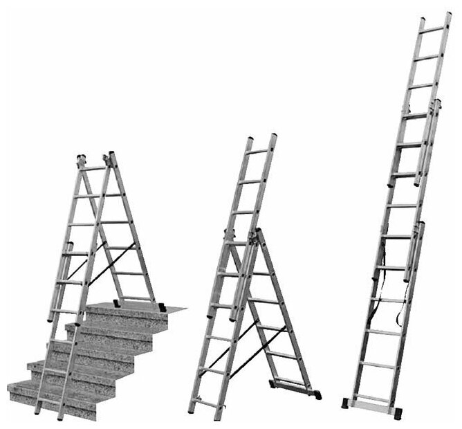 Алюминиевая трехсекционная лестница Krause - фото №17