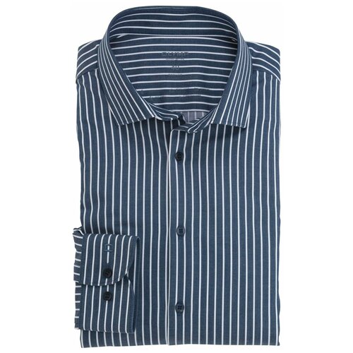 фото Рубашка мужская olymp level five body fit 24/seven синяя в белую полоску арт. 20762418