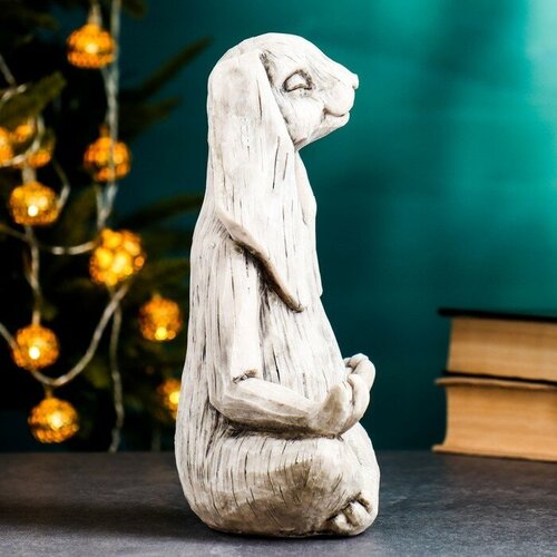 Фигура Заяц йог 25х19х10см серый камень 2289₽