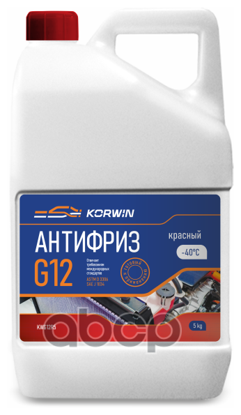 Антифриз Korwin (Красный) Готовый 5Кг Соответствует G12 KORWIN арт. KWG12R5