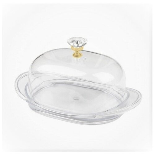 Масленка с крышкой прозрачная акриловая золото Limon 890₽