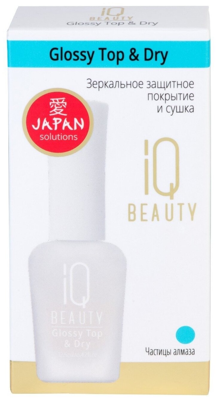 IQ Beauty, Glossy Top and Dry, Зеркальное защитное покрытие и сушка, 12,5 мл