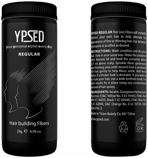 Ypsed / Камуфляж для волос Ypsed Regular Black 28г 2 шт