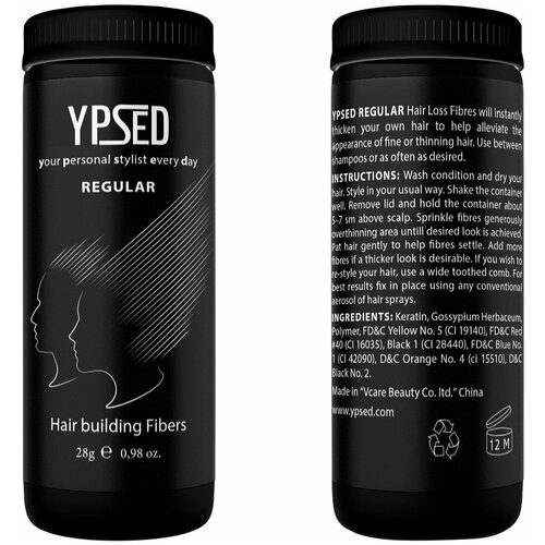 пудра камуфляж для волос ypsed derm 4 г Ypsed / Камуфляж для волос Ypsed Regular Black 28г 2 шт