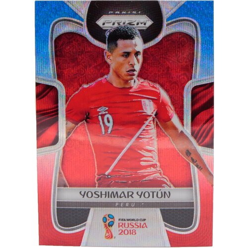 Коллекционная карточка Panini Prizm FIFA World Cup Russia 2018 #299 Yoshimar Yotun - Blue Red Wave Refractor S0048
