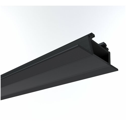 Угловой профиль для светодиодной ленты с черным рассеивателем для накладного монтажа / 1000х28.5х10.4 мм / IP44 / 2 заглушки