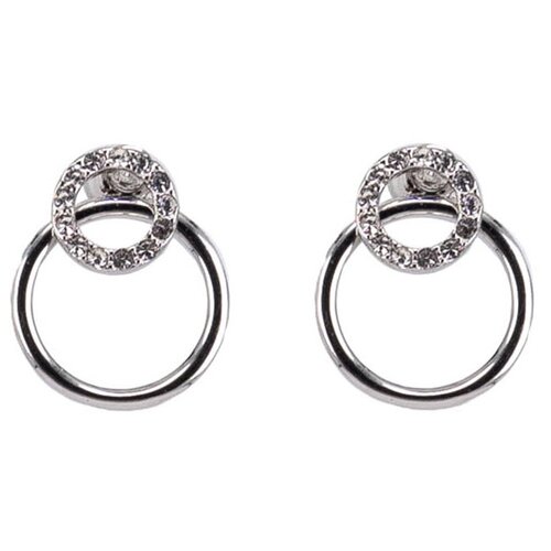 фото Серьги бижутерные симпатия (замок-гвоздик, бижутерный сплав, серебристый) 1-55688 otokodesign