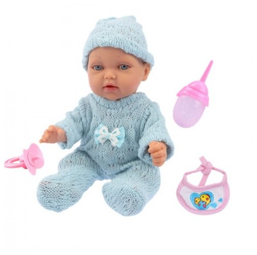 Пупс 1 TOY Baby Doll в голубом, 28 см, Т14114