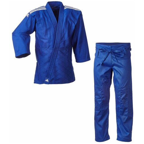 фото Кимоно для дзюдо club синее с белыми полосками j350b - adidas - синий - 150 см