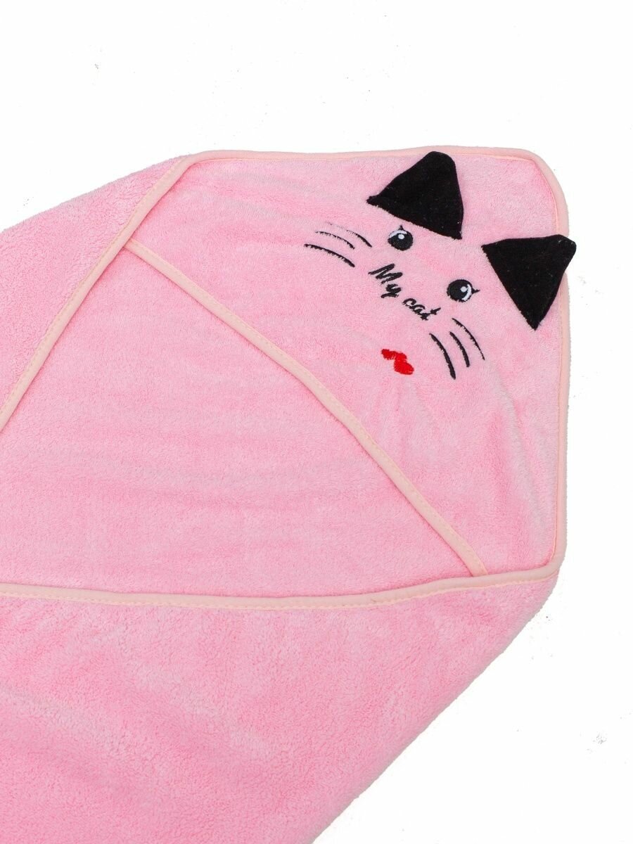 Полотенце для новорожденного уголок Розовый MyCat - фотография № 2