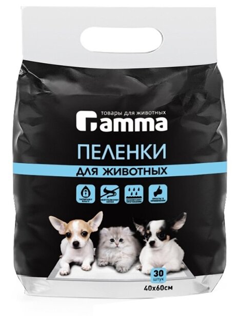 Пеленки для животных Gamma 40 х 60 см (30 шт)