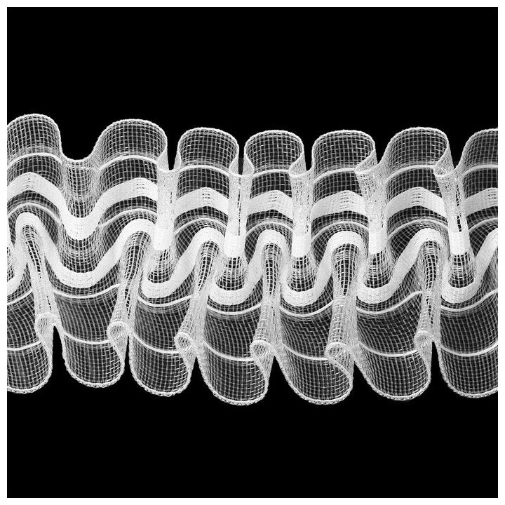 Шторная лента классическая органза 6 см 50 ± 1 м цвет белый