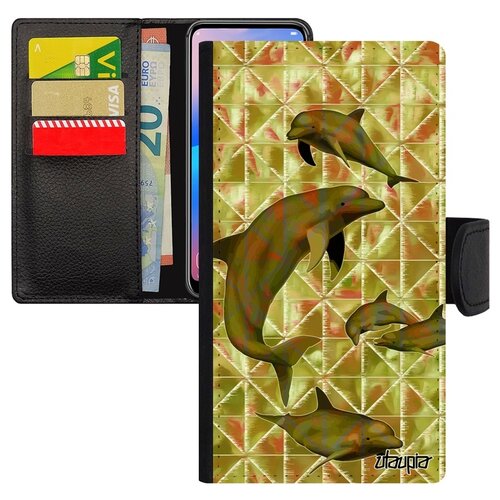 фото Чехол-книжка на смартфон iphone 6 6s plus, "дельфины" косатка киты utaupia